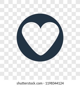 Heart vector icon isolated on transparent background, Heart transparency logo concept