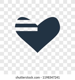 Heart vector icon isolated on transparent background, Heart transparency logo concept