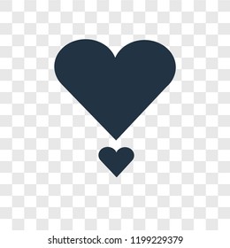 Heart vector icon isolated on transparent background, Heart transparency logo concept