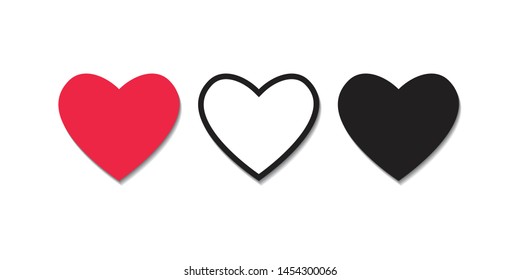 Heart vector icon isolated on white background, Vector illustaration.