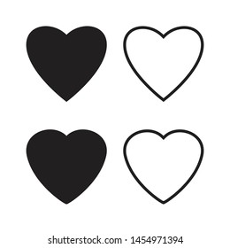 Heart vector icon isolated on white background, vector illustration.