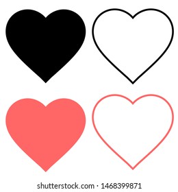 Heart vector icon. Like Illustration sign collectionю Live symbol. Social nets like red heart web buttons isolated on white background.