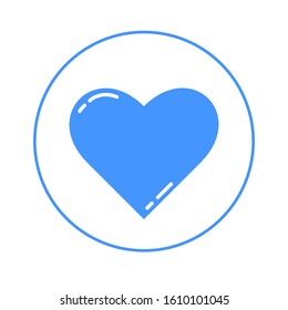 Heart Vector Icon. Like and Heart simple minimal style icon. Social network like vector heart icon flat minimal style. Vector Illustration