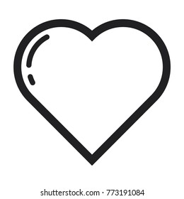 heart vector icon, line art / outline love icon, love symbol 