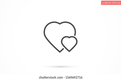 Heart vector icon Line  , Symbol of Love and Valentine's Day Heart vector icon. Social love heart icon. Heart vector icon - Perfect Love symbol 