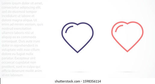 Heart vector icon Line  , Symbol of Love and Valentine's Day Heart vector icon. Social love heart icon. Heart vector icon - Perfect Love symbol 