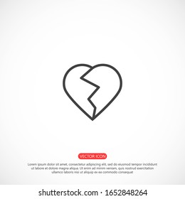 Heart vector icon Line , Symbol of Love and Valentine's Day Heart vector icon. 