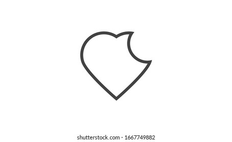 Heart vector icon Line , Symbol of Love and Valentine's Day 