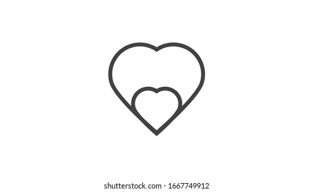 Heart vector icon Line , Symbol of Love and Valentine's Day 