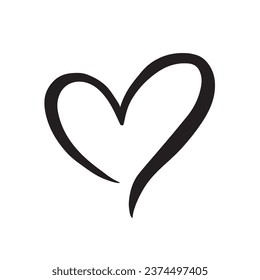 Heart vector icon logo line art drawn