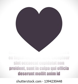 Heart vector icon , lorem ipsum Flat design