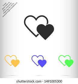 heart vector icon , Lorem ipsum flat design