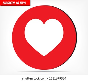Heart vector icon , lorem ipsum Flat design