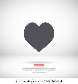 Heart vector icon , lorem ipsum Flat design