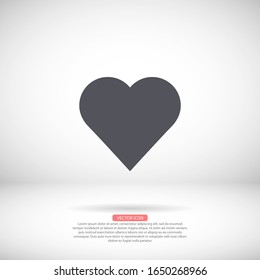 Heart vector icon , lorem ipsum Flat design