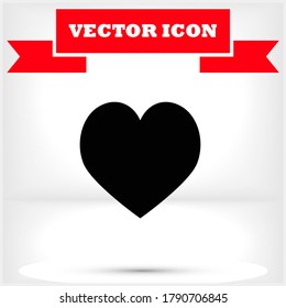 Heart vector icon , lorem ipsum Flat design