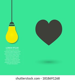 Icono del vector del corazón, lorem ipsum Diseño plano