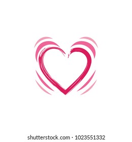 Heart vector icon, Love Brush Vector Template Design
