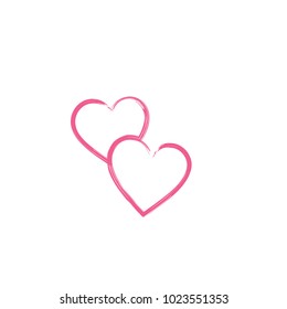 Heart vector icon, Love Brush Vector Template Design