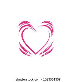 Heart vector icon, Love Brush Vector Template Design