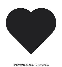 heart vector icon, love icon, flat design silhouette love symbol 