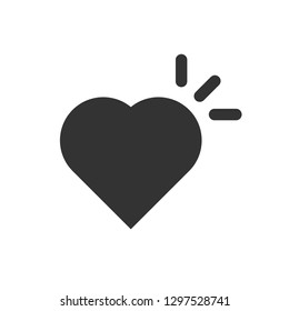 Heart vector icon. Love heart vector sign. Valentines day heart icon. EPS 10 flat symbol.