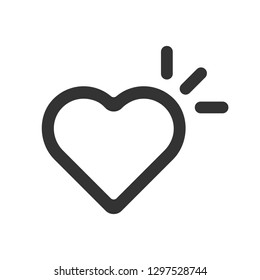 Heart vector icon. Love heart vector sign. Valentines day heart icon. EPS 10 flat symbol.