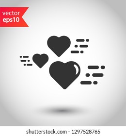 Heart vector icon. Love heart vector sign. Valentines day heart icon. EPS 10 flat symbol.