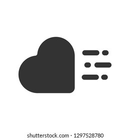 Heart vector icon. Love heart vector sign. Valentines day heart icon. EPS 10 flat symbol.