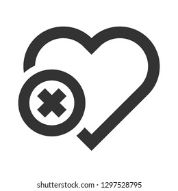 Heart vector icon. Love heart vector sign. Valentines day heart icon. EPS 10 flat symbol.