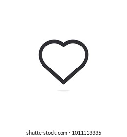 Heart vector icon. Love symbol. Valentine's Day sign, emblem isolated on white background. Outline heart icon. Health icon. Heartbeat sign.