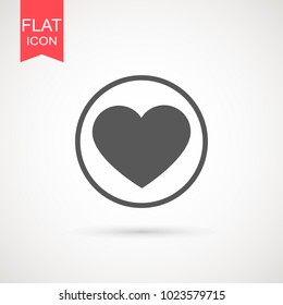 Heart vector icon, Love symbol. Valentine's Day sign, emblem isolated on white background, Flat style for graphic and web design, logo. EPS10