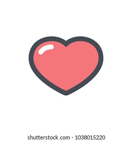 Heart vector icon, Love symbol. A symbol of care and tenderness. Valentine's Day sign, emblem isolated on white background. Health logo. Flat style for graphic and web design, logo.
