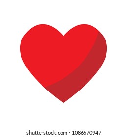 Heart vector icon, Love symbol. Valentine's Day sign, emblem isolated on white background, Flat style for graphic and web design, logo.
