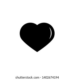 Heart vector icon. Love symbol. Valentine s Day sign. Love icon isolated on white background. Black heart emblem in flat style for graphic and web design, logo.