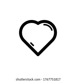 Icono vector del corazón, símbolo de amor. Signo del día de San Valentín, emblema aislado en fondo blanco, Estilo plano para diseño gráfico y web, logotipo. EPS10.