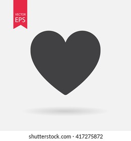 Heart vector icon  Love symbol  Valentine's Day sign  emblem isolated white background  Flat style for graphic   web design  logo  EPS10