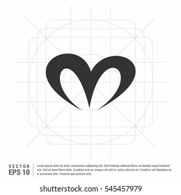 Heart vector icon, Love symbol. Valentine's Day sign, emblem isolated on white background, Flat style for graphic and web design, logo. EPS10

