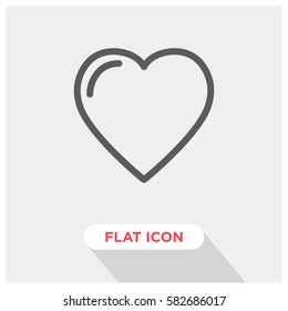 Icono vector del corazón, símbolo de amor. Ilustración vectorial plana moderna y simple para sitio web o aplicación móvil