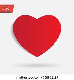 Heart vector icon, Love symbol. Valentine's Day sign, emblem isolated on white background. Favorite icon. A sign of love, faithfulness and compassion. Symbol of charity.