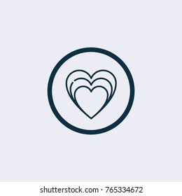 Heart vector icon, Love symbol. Valentine's Day sign, emblem isolated on white background,