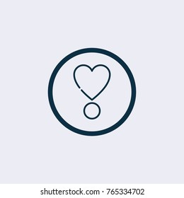 Heart vector icon, Love symbol. Valentine's Day sign, emblem isolated on white background,