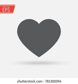 Heart vector icon, Love symbol. A symbol of care and tenderness. Valentine's Day sign, emblem isolated on white background. Health logo. Flat style for graphic and web design, logo.