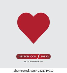 Heart vector icon in modern design style for web site and mobile app