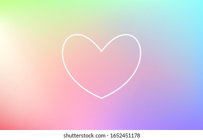 Heart vector icon on rainbow background