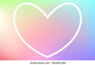 Icono del vector del corazón en fondo arco iris
