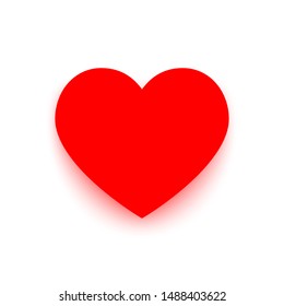 Heart vector icon on white background. Symbol of Love illustration with shadow.