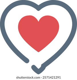 Heart vector icon on white background.