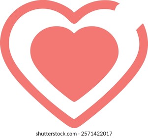 Heart vector icon on white background.