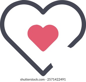 Heart vector icon on white background.